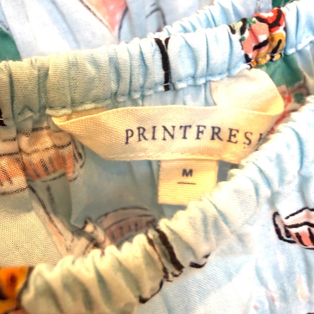Printfresh Champagne Coupes Organic Cotton Cami Nightdress Blue Womens Medium M - Picture 3 of 5